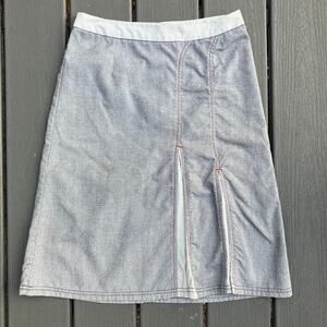 Vintage Horny Toad gray knee length pleat skirt Y2K 2000s preppy officecore